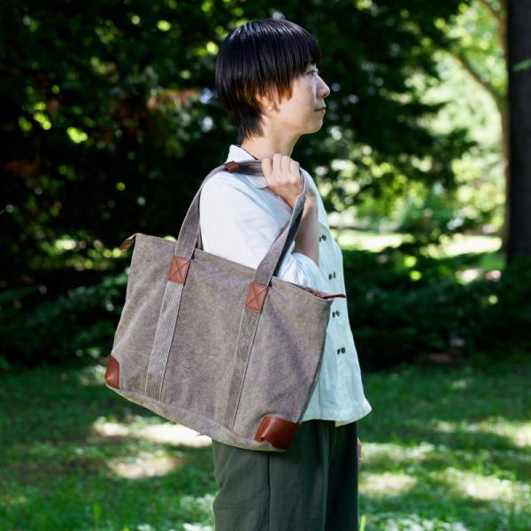 rena 豊岡(レナ　トヨオカ）cheviot(チェビオット） 【豊岡製・神鍋山火山灰手染め】8号帆...