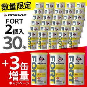 「3缶増量パック」DUNLOP ダンロップ 「FORT フォート [2個入]1箱 30缶＋3缶/66球 」テニスボール  『即日出荷』