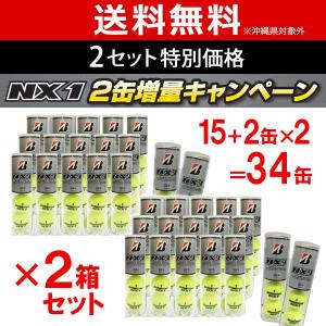 「2箱セット」「増量キャンペーン」BRIDGESTONE ブリヂストン NX1 4球入 1箱15+2=17缶×2箱〔136球〕BBANXA　テニスボール｜kpi