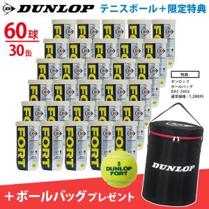 先着30セット限定！DUNLOP ダンロップ 「FORT フォート [2個入]1箱 30缶/60球 +ボールバッグ DAC-2002 2点セット