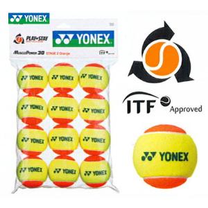 YONEX ヨネックス 「マッスルパワーボール30 STAGE2 ORANGE  TMP30 12個入り 」キッズ/ジュニア用テニスボール｜kpisports