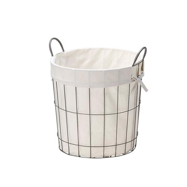 ワイヤーバスケット ワイヤーバスケット 収納かご 収納籠 収納カゴ 布付き カバー付き ハンドル付き...
