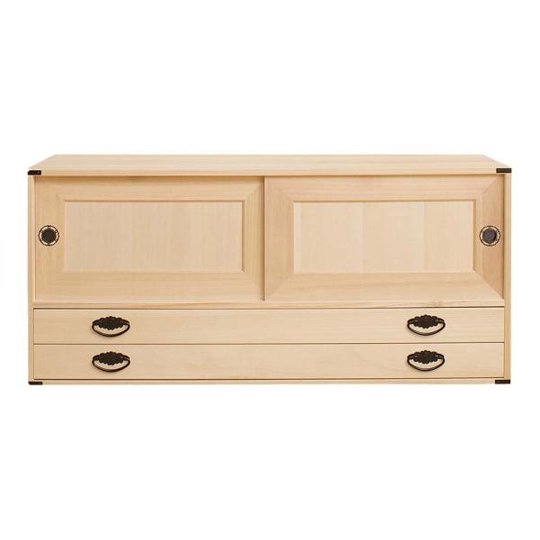 日本製 桐タンス引戸+引出2杯 タンス 箪笥 たんす 桐タンス 桐箪笥桐たんす 和箪笥 収納 収納家...