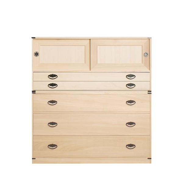 日本製 桐タンス引戸２杯+桐３段チェスト高さ61 タンス 箪笥 たんす 桐タンス 桐箪笥桐たんす 和...