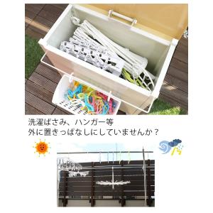 日本製 ベランダ収納庫 ハンガー入れ ハンガー...の詳細画像3