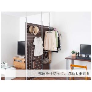 突っ張り間仕切りハンガーラック2段 幅60cm...の詳細画像1