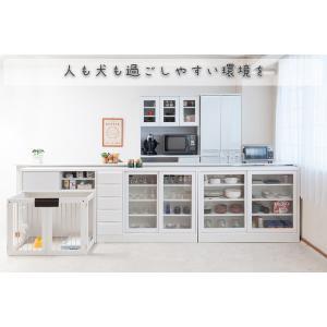 日本製 天然木桐 カウンター下シリーズ 折り畳み式ペットケージ幅90 ペットケージ ケージ 収納付きケージ 犬用品 収納付きケージ ペットサークル カウンター下収納 Nasa1035 デザイン雑貨 家具 ワカバマート
