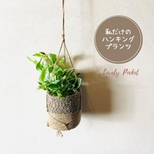 おしゃれ　観葉植物　吊り下げ　ポトス　エンジョイ　ジュード鉢　4号　2トーン