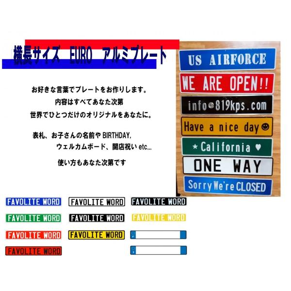 横長　EUROタイプ　アルミプレート LL文字9文字まで