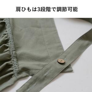 エプロン 保育士 無地 綿 防水加工 ロング ...の詳細画像4