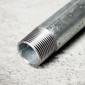 パイプクランプ用パイプ (両端ネジ切り) 白 600mm (単品)