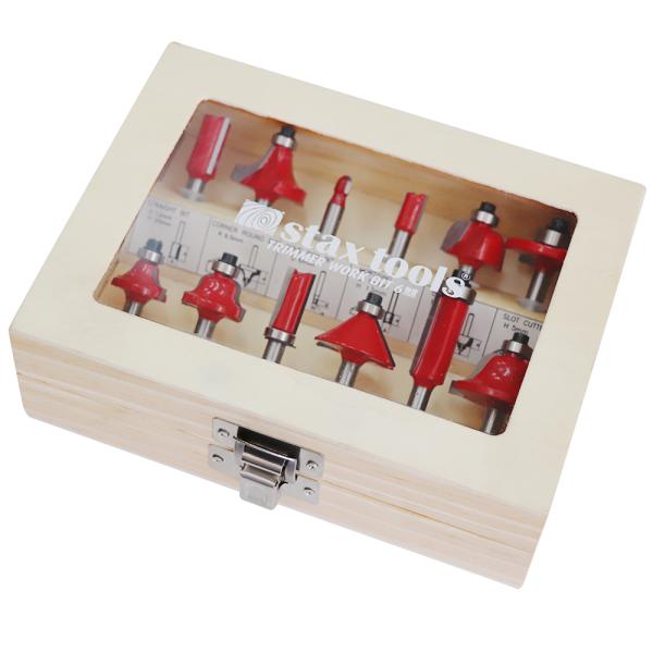 stax tools トリマーワークビット 6mm 12本入り (単品) プロ厳選 超硬刃 木工 D...