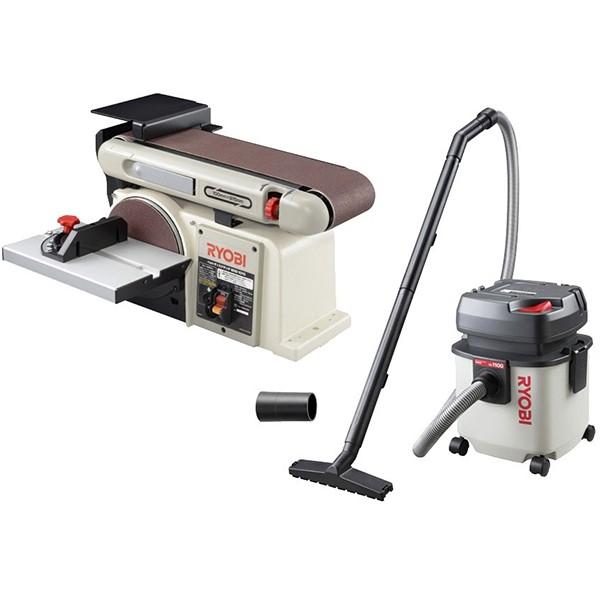 RYOBI (京セラ) ベルトディスクサンダー BDS-1010 本体 + 集塵機 + 集塵アダプタ...
