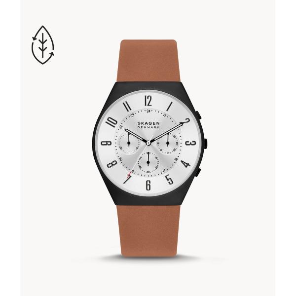 【正規品】スカーゲン　SKAGEN Grenen クロノグラフ ミディアムブラウン レザー サステナ...