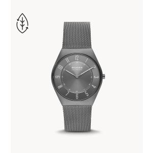 スカーゲン SKAGEN Grenen ウルトラスリム 二針 チャコールステンレススチール メッシュ サステナブル素材 37mm SKW6824