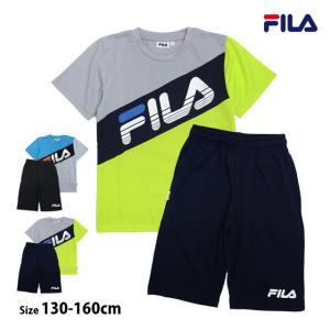 Tシャツ ハーフパンツ 上下セット フィラ FILA ジュニア キッズ 男の子 半袖 子供 セットアップ 吸汗速乾 130cm 140cm 150cm 160cm｜kr-store23