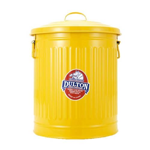 ダルトン(Dulton) ガベージカン Sサイズ 12L イエローふた付きゴミ箱 ブリキ缶 100-...