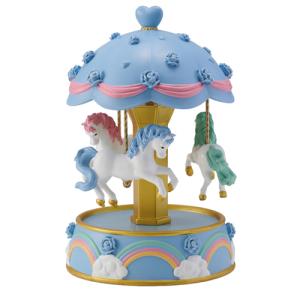オルゴール メリーゴーランド Sサイズ ローズブルー (LED付き