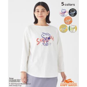 クリフメイヤー レディース KRIFF MAYER LADYS トップス Tシャツ プリント お揃い 春 夏 秋 ゆったり マルチ カラフル SNOOPYゆるロンT｜kriffmayer