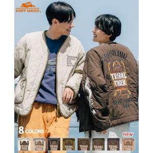 クリフメイヤー KRIFF MAYER メンズ アウター ユニセックス 中綿 ヴィンテージ風 お揃い アメカジ トラ タイガー カジュアル スーベニア 刺繍 キルト ジャケット