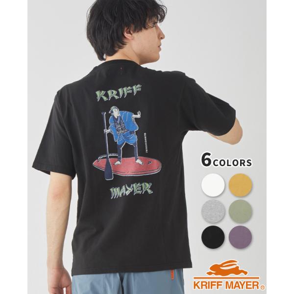 クリフメイヤー KRIFF MAYER メンズ ユニセックス 半袖 Tシャツ バックプリント くすみ...