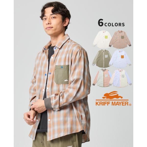 クリフメイヤー KRIFF MAYER メンズ ユニセックス 長袖 シャツ レギュラーカラー クレイ...