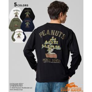 クリフメイヤー KRIFF MAYER メンズ レディース ユニセックス Tシャツ 長袖 バックプリント 2026SS スヌーピー 刺繍 ロンT 盆栽