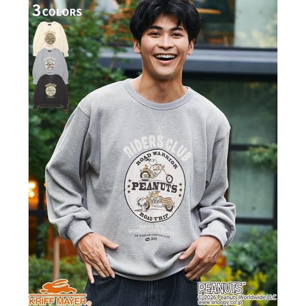 クリフメイヤー KRIFF MAYER メンズ ユニセックス 長袖 ワッフル Tシャツ バイク 春 ...