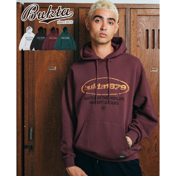 バクタ Bukta メンズ スウェット フーディー プルパーカー ロゴプリント ヘビーウェイト 裏起...