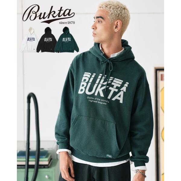 バクタ Bukta メンズ スウェット フーディー プルパーカー ロゴプリント ヘビーウェイト 裏起...