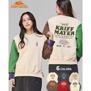クリフメイヤー レディース KRIFF MAYER LADYS スウェット 暖かい 体型カバー カジュアル 刺繍 裏起毛 クルー クリフ ラビット