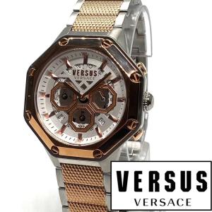 ●漂う高級感！ Versus Versace ヴェルサス ヴェルサーチ メンズ 腕時計 イタリア クォーツ クロノグラフ ローズゴールド 高級 ブランド 匿名配送 未使用｜krnnzk