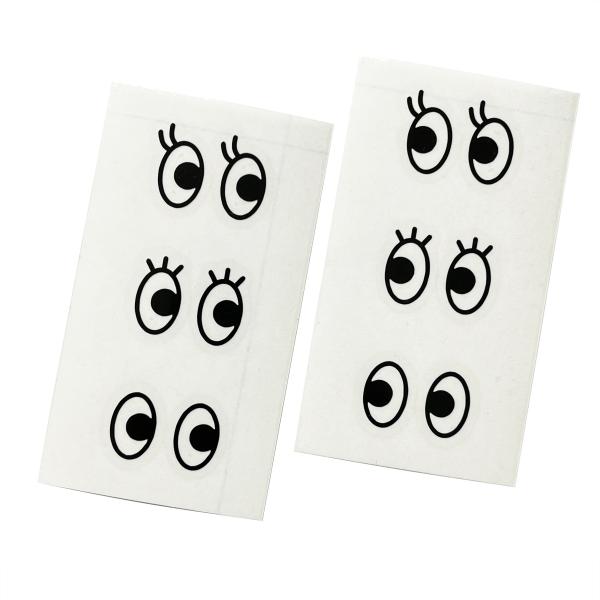 目 ステッカー カッティング 切り抜きタイプ 黒 防水 耐熱 おしゃれ かわいい 6種セット