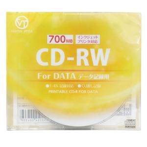 VERTEX CD-RW(Data) 繰り返し記録用 700MB 1-4倍速 1P インクジェットプリンタ対応(ホワイト) 1CDRWD.700MBCA｜krypton