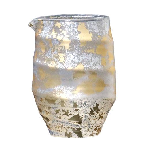 ウチキ 喜箔グラス 2合片口 金箔・銀箔を使った石川県・山中漆器由来の伝統工芸品 KH-007