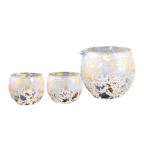 ウチキ 喜箔グラス 一合 酒器セット 金箔・銀箔を使った石川県・山中漆器由来の伝統工芸品 KH-01...