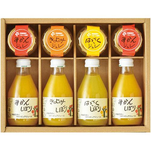 伊藤農園 100%ピュアジュース&amp;ジュレギフトセット ジュース(みかん・きよみ・はっさく)・フルーツ...