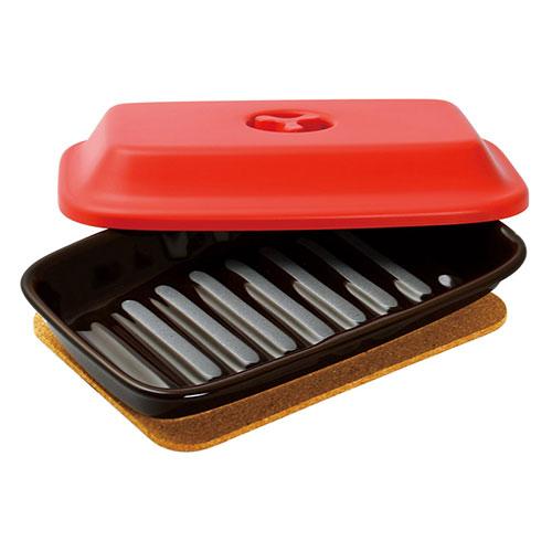 ケデップ マイクロウェーブヒートプラス マット付 レッド K60605425