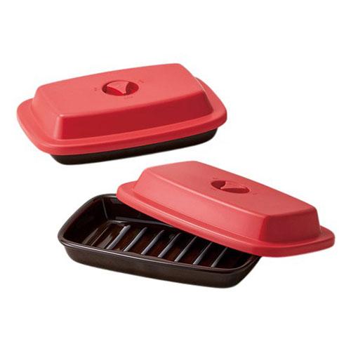 ケデップ マイクロウェーブヒートプレート2P レッド K60704818