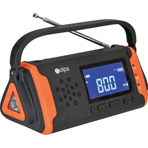 Solpa チャージオ 手回し/ソーラー蓄電ラジオ 「チャージオ ラムダ」 9×20.2×8cm B...