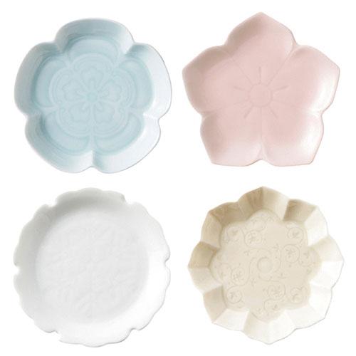 楽 小皿セット 〔木瓜・桔梗・雪花・八稜鏡〕 C7112074