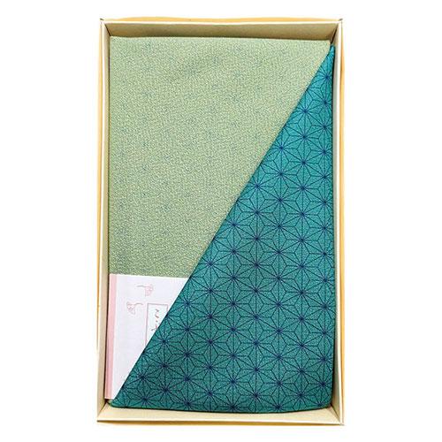 尺三巾一越織両面染 小ふろしき ブルー/ヒワ 〔約500×480mm〕 お弁当箱包みやティッシュカバ...