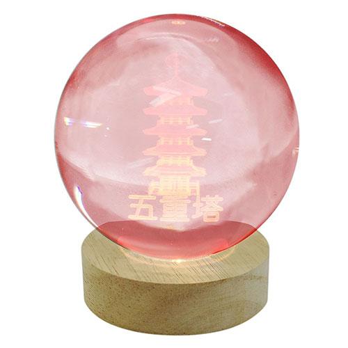 日本トラストテクノロジー 3Dアート彫刻 クリスタルボールライト 五重塔 RGB CRYBALL-G...