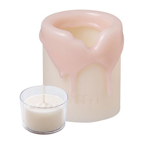 ペガサスキャンドル offti オフティ アロマキャンドルホルダー トロリ ピンクベージュ/ホワイト...