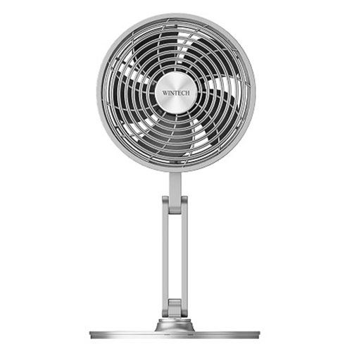 WINTECH 充電池内蔵メタル卓上扇風機 重厚感のあるメタルデスクトップファン メタルシルバー D...
