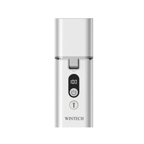 WINTECH 充電池内蔵メタルハンディファン LEDライト3段階切替 S.O.Sフラッシュ発光 メ...