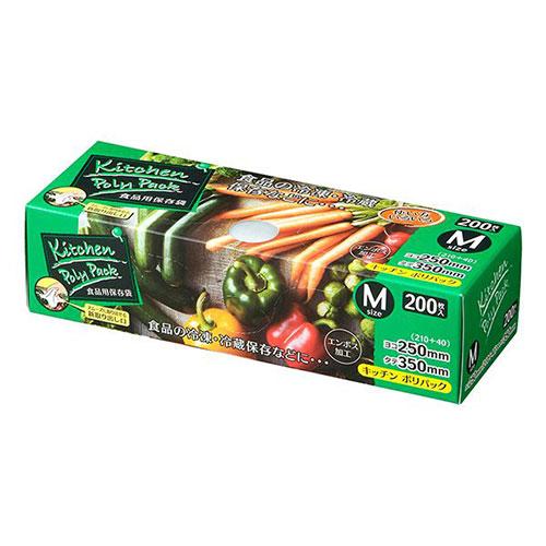 ジャパックス BOX保存袋M エンボス加工 200枚入 半透明 SS12