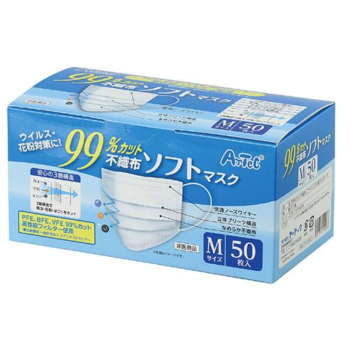 ARTEC 99%カット不織布ソフトマスク 50枚入 Mサイズ ATC51903
