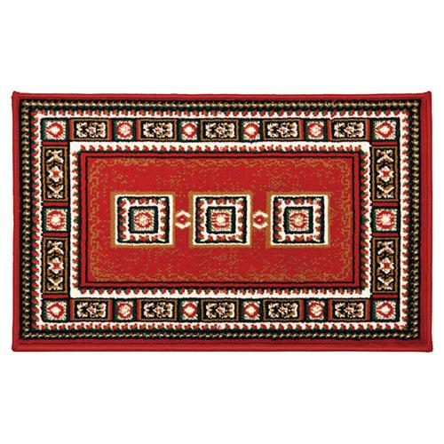 ウィルトン織マット 60×100cm(パイル長約7mm) レッド K60707429