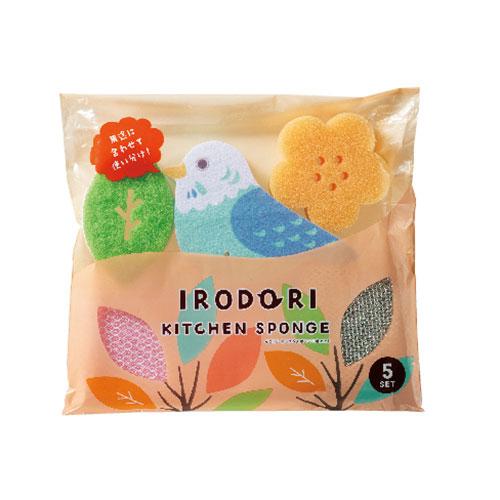 イロドリ キッチンスポンジ5種セット 用途に合わせて使い分け出来るスポンジセット SP-35698